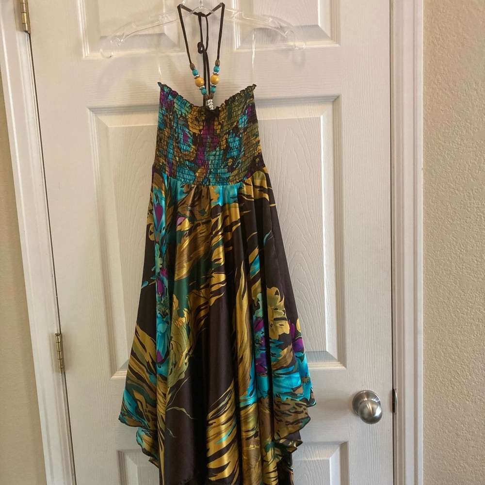 Boutique style dress, 1 2 3 brand, tropical